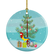 Load image into Gallery viewer, Rosella Merry Christmas Ornament - Round Ceramic Ornament – Artist-Designed Keepsake Decoration