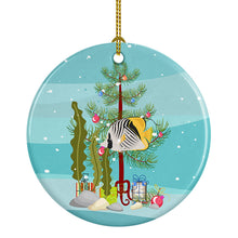 Load image into Gallery viewer, Butterfly Fish Merry Christmas Ornament - Round Ceramic Ornament – Artist-Designed Keepsake Decoration