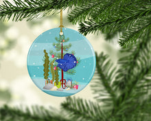 Load image into Gallery viewer, Delta Tail Betta Fish Merry Christmas Ornament - Round Ceramic Ornament – Artist-Designed Keepsake Decoration