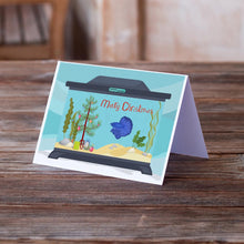 Load image into Gallery viewer, Delta Tail Betta Fish Merry Christmas Greeting Cards -  Blank Note Cards – 8-Pack of Artist-Designed Cards with Envelopes