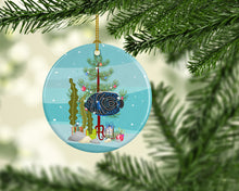 Load image into Gallery viewer, Emperor Angelfish Merry Christmas Ornament - Round Ceramic Ornament – Artist-Designed Keepsake Decoration