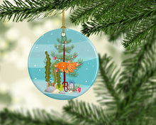 Load image into Gallery viewer, Celestial Eye Goldfish Merry Christmas Ornament - Round Ceramic Ornament – Artist-Designed Keepsake Decoration