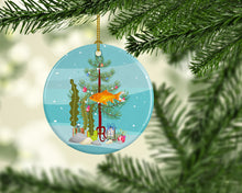 Load image into Gallery viewer, Goldfish Common Merry Christmas Ornament - Round Ceramic Ornament – Artist-Designed Keepsake Decoration
