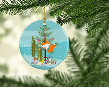 Load image into Gallery viewer, Oranda Red Cap Goldfish Merry Christmas Ornament - Round Ceramic Ornament – Artist-Designed Keepsake Decoration