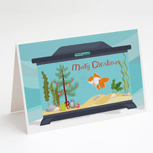Load image into Gallery viewer, Oranda Red Cap Goldfish Merry Christmas Greeting Cards -  Blank Note Cards – 8-Pack of Artist-Designed Cards with Envelopes