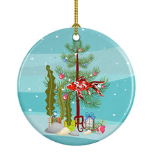Load image into Gallery viewer, Shubunkin Goldfish Merry Christmas Ornament - Round Ceramic Ornament – Artist-Designed Keepsake Decoration