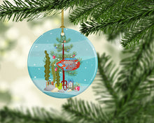 Load image into Gallery viewer, Dwarf Gourami Merry Christmas Ornament - Round Ceramic Ornament – Artist-Designed Keepsake Decoration