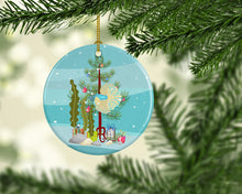 Load image into Gallery viewer, Elephant Ear Betta Merry Christmas Ornament - Round Ceramic Ornament – Artist-Designed Keepsake Decoration