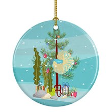 Load image into Gallery viewer, Elephant Ear Betta Merry Christmas Ornament - Round Ceramic Ornament – Artist-Designed Keepsake Decoration