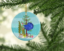 Load image into Gallery viewer, Super Delta Tail Betta Merry Christmas Ornament - Round Ceramic Ornament – Artist-Designed Keepsake Decoration