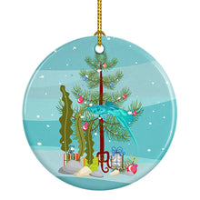 Load image into Gallery viewer, Sword Tail Guppy Merry Christmas Ornament - Round Ceramic Ornament – Artist-Designed Keepsake Decoration