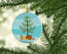 Load image into Gallery viewer, Garden Snail Merry Christmas Ornament - Round Ceramic Ornament – Artist-Designed Keepsake Decoration