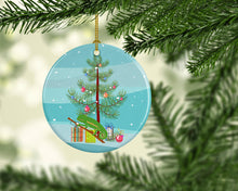 Load image into Gallery viewer, Chameleon Merry Christmas Ornament - Round Ceramic Ornament – Artist-Designed Keepsake Decoration