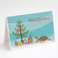 Load image into Gallery viewer, Pond Slider Turtle Merry Christmas Greeting Cards -  Blank Note Cards – 8-Pack of Artist-Designed Cards with Envelopes