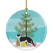 Load image into Gallery viewer, Bicolour Aegean Cat Merry Christmas Ornament - Round Ceramic Ornament – Artist-Designed Keepsake Decoration