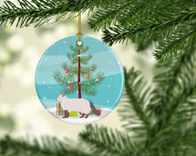 Load image into Gallery viewer, American Curl #2 Cat Merry Christmas Ornament - Round Ceramic Ornament – Artist-Designed Keepsake Decoration