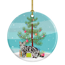 Load image into Gallery viewer, American Shorthair #1 Cat Merry Christmas Ornament - Round Ceramic Ornament – Artist-Designed Keepsake Decoration