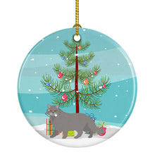 Load image into Gallery viewer, British Longhair Cat Merry Christmas Ornament - Round Ceramic Ornament – Artist-Designed Keepsake Decoration