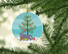 Load image into Gallery viewer, British Shorthair #1 Cat Merry Christmas Ornament - Round Ceramic Ornament – Artist-Designed Keepsake Decoration