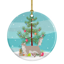 Load image into Gallery viewer, Chantilly Tiffany Cat Merry Christmas Ornament - Round Ceramic Ornament – Artist-Designed Keepsake Decoration