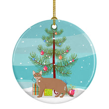 Load image into Gallery viewer, Chausie Cat Merry Christmas Ornament - Round Ceramic Ornament – Artist-Designed Keepsake Decoration