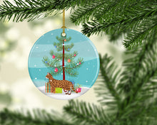 Load image into Gallery viewer, Cheetoh #3 Cat Merry Christmas Ornament - Round Ceramic Ornament – Artist-Designed Keepsake Decoration