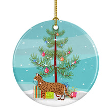 Load image into Gallery viewer, Cheetoh #3 Cat Merry Christmas Ornament - Round Ceramic Ornament – Artist-Designed Keepsake Decoration