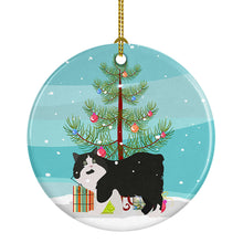 Load image into Gallery viewer, Cymric Cat Merry Christmas Ornament - Round Ceramic Ornament – Artist-Designed Keepsake Decoration