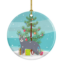 Load image into Gallery viewer, Don Sphynx #2 Cat Merry Christmas Ornament - Round Ceramic Ornament – Artist-Designed Keepsake Decoration