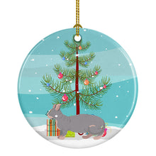 Load image into Gallery viewer, Dwelf #1 Cat Merry Christmas Ornament - Round Ceramic Ornament – Artist-Designed Keepsake Decoration