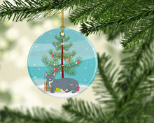 Load image into Gallery viewer, Dwelf #2 Cat Merry Christmas Ornament - Round Ceramic Ornament – Artist-Designed Keepsake Decoration