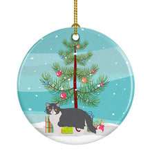 Load image into Gallery viewer, Exotic Shorthair #2 Cat Merry Christmas Ornament - Round Ceramic Ornament – Artist-Designed Keepsake Decoration