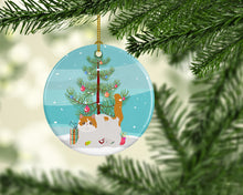 Load image into Gallery viewer, Exotic Shorthair #4 Cat Merry Christmas Ornament - Round Ceramic Ornament – Artist-Designed Keepsake Decoration