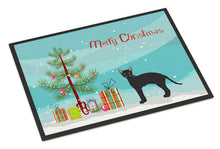 Load image into Gallery viewer, Black German Rex Cat Merry Christmas Doormat - 24x36 Decorative Floor Mat – Indoor/Outdoor Rug with Artistic Flair CK4626JMAT