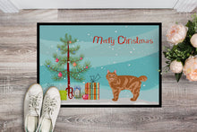 Load image into Gallery viewer, Kurilian Bobtail Cat Merry Christmas Doormat - 24x36 Decorative Floor Mat – Indoor/Outdoor Rug with Artistic Flair CK4640JMAT