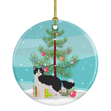 Load image into Gallery viewer, La Perm #1 Cat Merry Christmas Ornament - Round Ceramic Ornament – Artist-Designed Keepsake Decoration