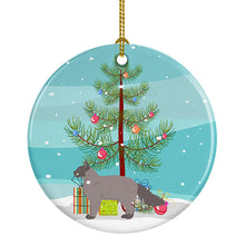 Load image into Gallery viewer, La Perm #3 Cat Merry Christmas Ornament - Round Ceramic Ornament – Artist-Designed Keepsake Decoration
