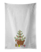 Load image into Gallery viewer, Manx #2 Cat Merry Christmas White Kitchen Towel Set of 2
