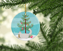 Load image into Gallery viewer, Munchkin #2 Cat Merry Christmas Ornament - Round Ceramic Ornament – Artist-Designed Keepsake Decoration