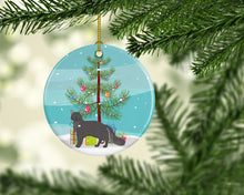 Load image into Gallery viewer, Nebelung #1 Cat Merry Christmas Ornament - Round Ceramic Ornament – Artist-Designed Keepsake Decoration