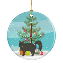 Load image into Gallery viewer, Nebelung #3 Cat Merry Christmas Ornament - Round Ceramic Ornament – Artist-Designed Keepsake Decoration