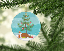 Load image into Gallery viewer, Norwegian Forest #2 Cat Merry Christmas Ornament - Round Ceramic Ornament – Artist-Designed Keepsake Decoration