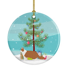 Load image into Gallery viewer, Norwegian Forest #2 Cat Merry Christmas Ornament - Round Ceramic Ornament – Artist-Designed Keepsake Decoration