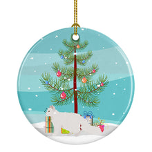 Load image into Gallery viewer, Oregon Rex #2 Cat Merry Christmas Ornament - Round Ceramic Ornament – Artist-Designed Keepsake Decoration