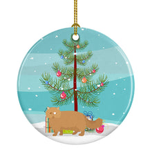 Load image into Gallery viewer, Persian Modern Cat Merry Christmas Ornament - Round Ceramic Ornament – Artist-Designed Keepsake Decoration