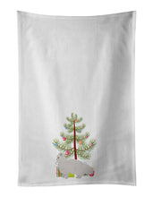 Load image into Gallery viewer, White Persian Traditional Cat Merry Christmas White Kitchen Towel Set of 2
