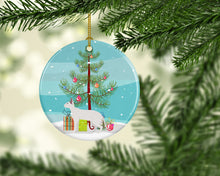 Load image into Gallery viewer, Peterbald #1 Cat Merry Christmas Ornament - Round Ceramic Ornament – Artist-Designed Keepsake Decoration