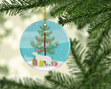 Load image into Gallery viewer, Peterbald #2 Cat Merry Christmas Ornament - Round Ceramic Ornament – Artist-Designed Keepsake Decoration