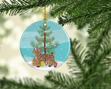 Load image into Gallery viewer, Pixie Bob #2 Cat Merry Christmas Ornament - Round Ceramic Ornament – Artist-Designed Keepsake Decoration