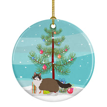 Load image into Gallery viewer, Ragdoll #1 Cat Merry Christmas Ornament - Round Ceramic Ornament – Artist-Designed Keepsake Decoration